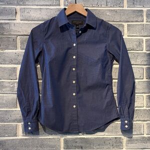 Banana Republic Dark Blue Casual Button Down Shirt Petite 00P